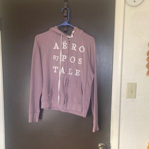 Aeropostale Hoodie lavender Varsity Logo AERO 87 Postale